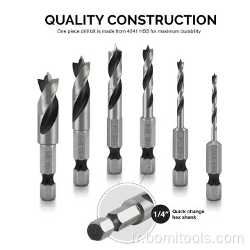 Puits HSS Stubby Brad Point Drill Bit